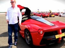 Chris Evans visits Top Gear test track in his Ferrari LaFerrari