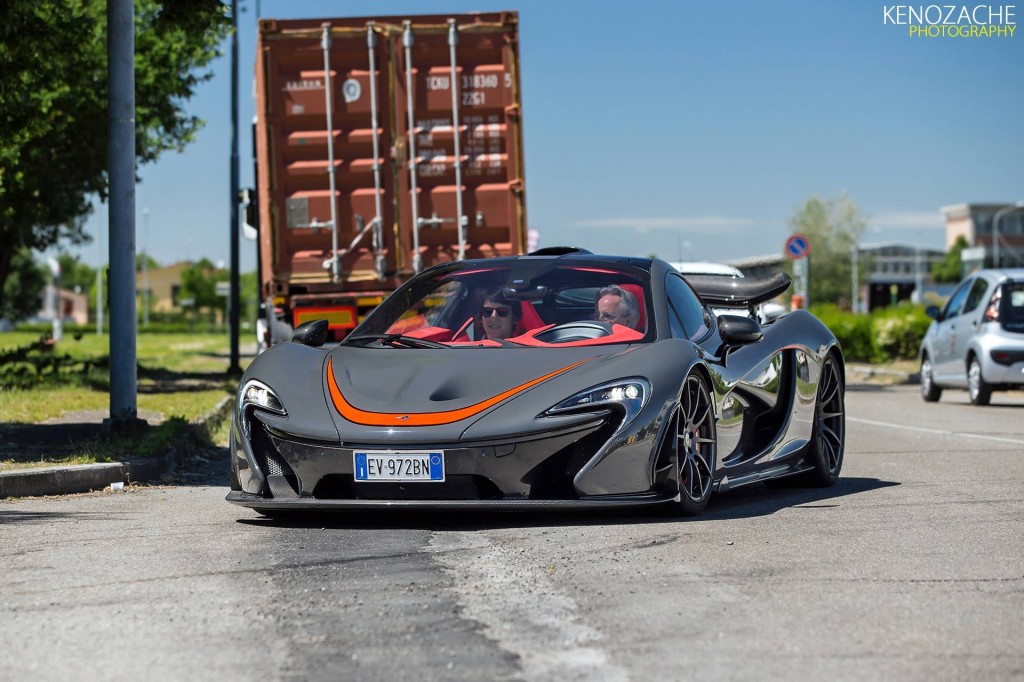 Horacio Pagani driving a Mclaren P1 supercar