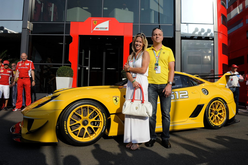 Benjamin Sloss and wife with Ferrari 599XX EVO