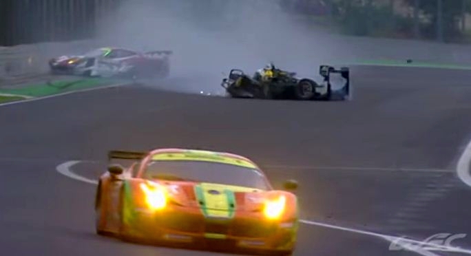 Mark Webber crash from FIA WEC Sao Paulo