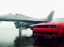 Challenger SRT Hellcat Races F16 Fighter Jet, Inevitably