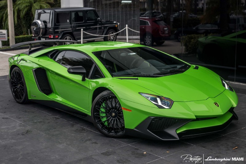 Green Lamborghini Aventador for sale in the US- Prestige Imports Miami-1