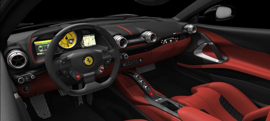 Murdered out Ferrari 812 Superfast interior
