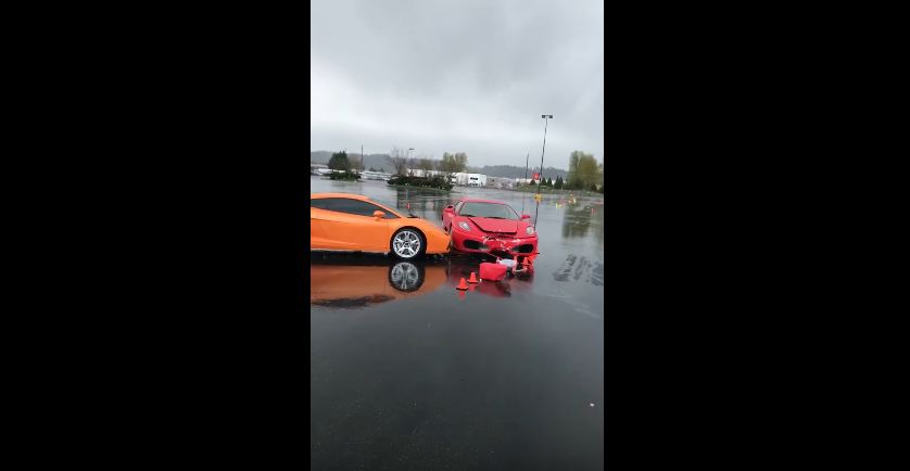 Ferrari F430- Lamborghini Gallardo-Crash