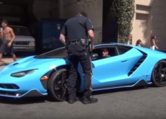Lamborghini Centenario-Blu Cepheus-Pulled Over-LAPD-Beverly Hills