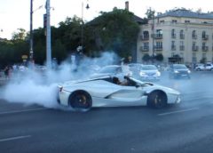 Gumball 3000: LaFerrari Aperta doing Donuts in Budapest Traffic