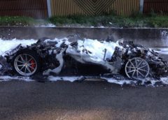 Ferrari F12 tdf burns to a crisp on German Autobahn