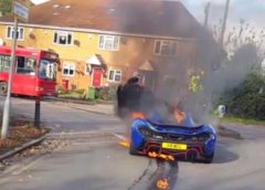 Blue McLaren P1 by MSO catches fire in London