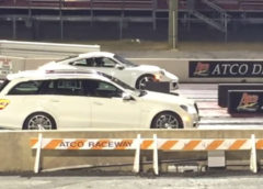 Doug deMuro races his E63 AMG Wagon with a Porsche 911 and Audi R8