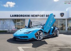 Blu Cepheus Centenario Roadster arrives at Lamborghini Newport Beach