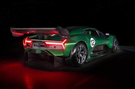 Brabham BT62 rear quarter view lights on