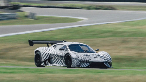 Brabham BT62 at speed during circuit testing