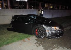 Lamborghini Huracan splits in half after crashing into a pole