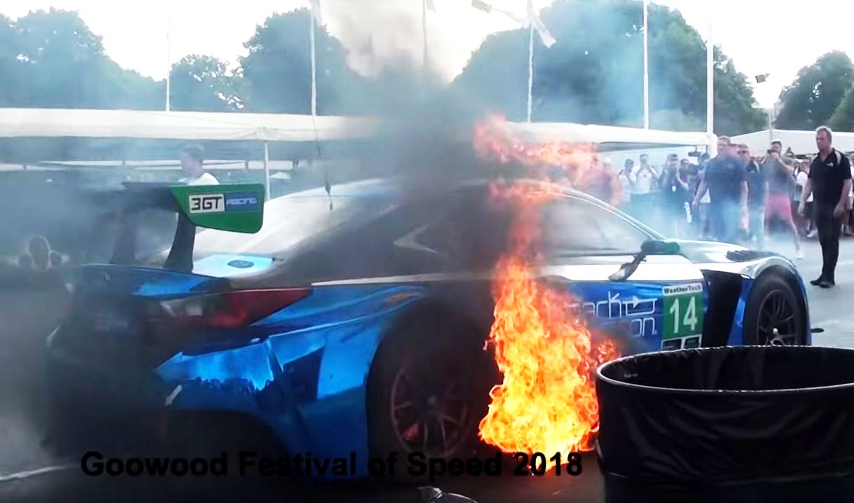 3GT Racing-Lexus RC F GT3-Fire-Goodwood
