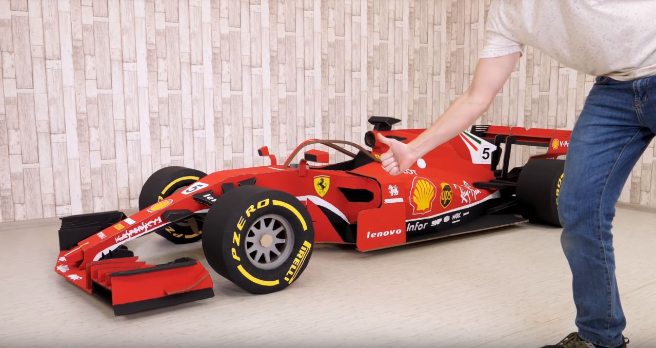 Cardboard Ferrari F1 car-DIY project