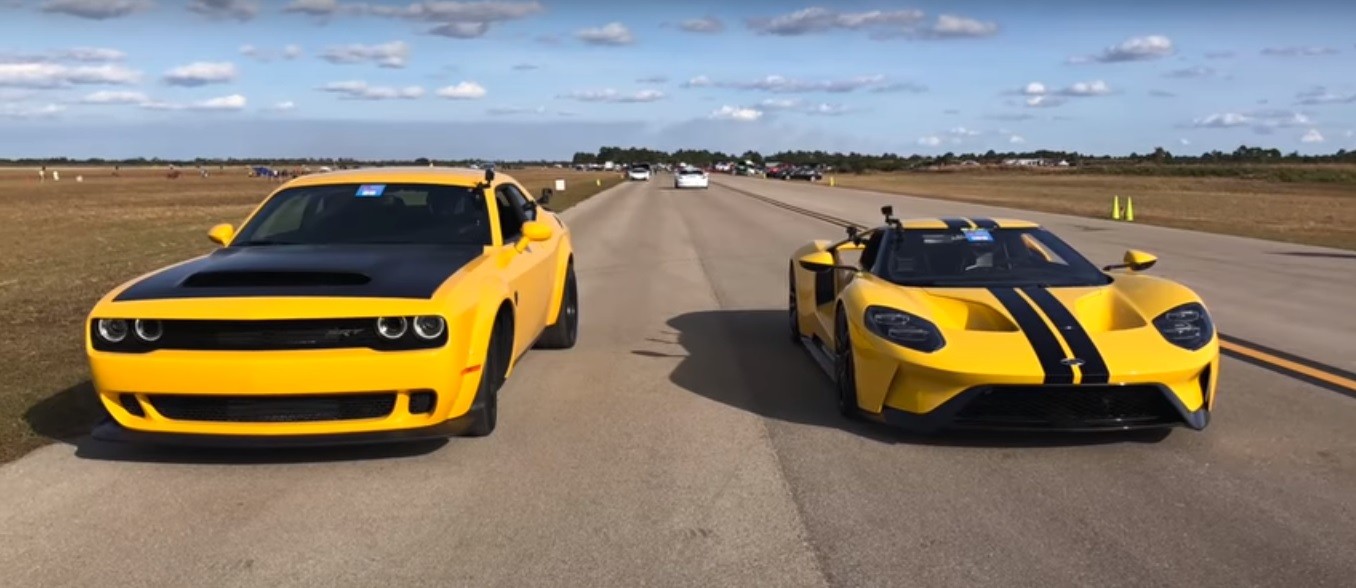 Dodge Demon Ford GT Drag Race