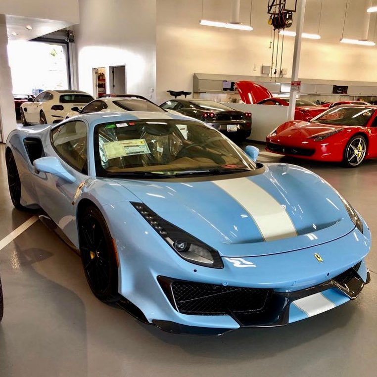 Baby Blue Ferrari 488 Pista-San Diego-1