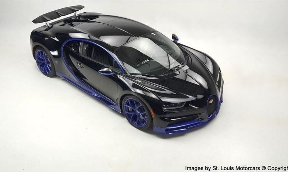 This Black and Blue Bugatti Chiron with 336 Miles is for Sale