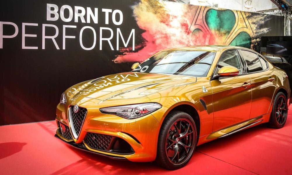 Gold Alfa Romeo Giulia Quadrifoglio is a Mille Miglia Exclusive