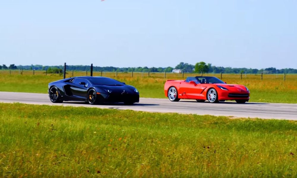 Roll Racing: Lamborghini Aventador vs Hennessey Corvette C7 HPE750