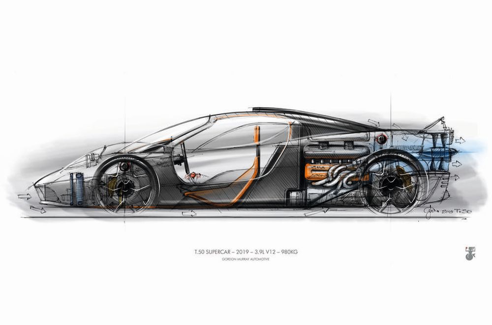 Gordon Murray T50 Hypercar-digital-rendering-sketch