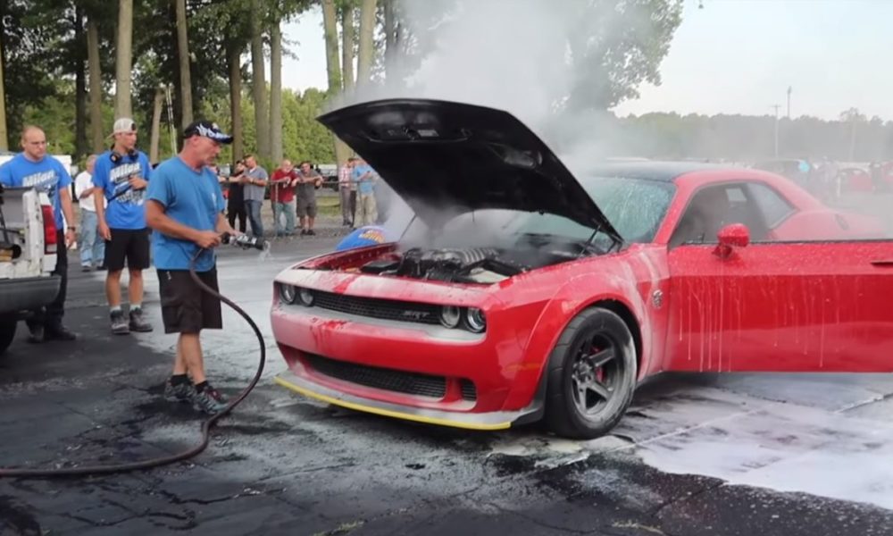 Video: Dodge Demon Catches Fire on the Drag Strip