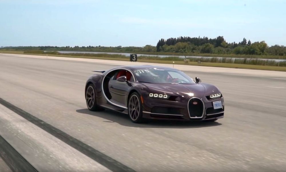 Bugatti Chiron clocks 227 MPH over a Standing Mile