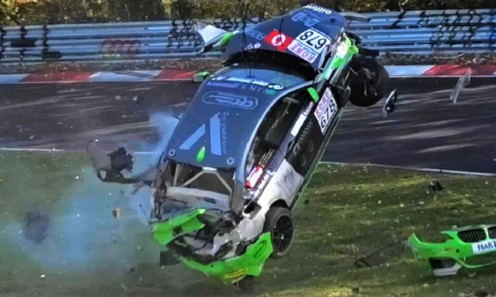 BMW Race Car Crashes & goes Airborne at the Nurburgring