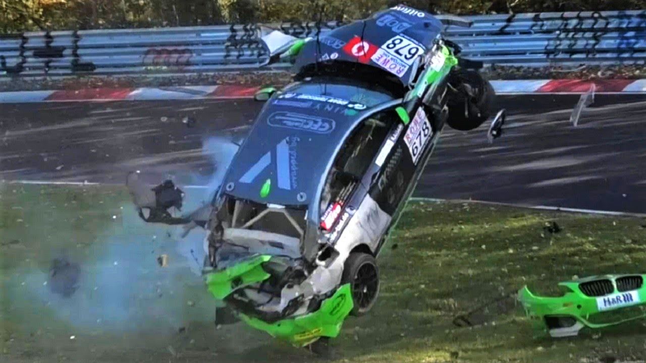 BMW race car crash VLN Final Nurburgring