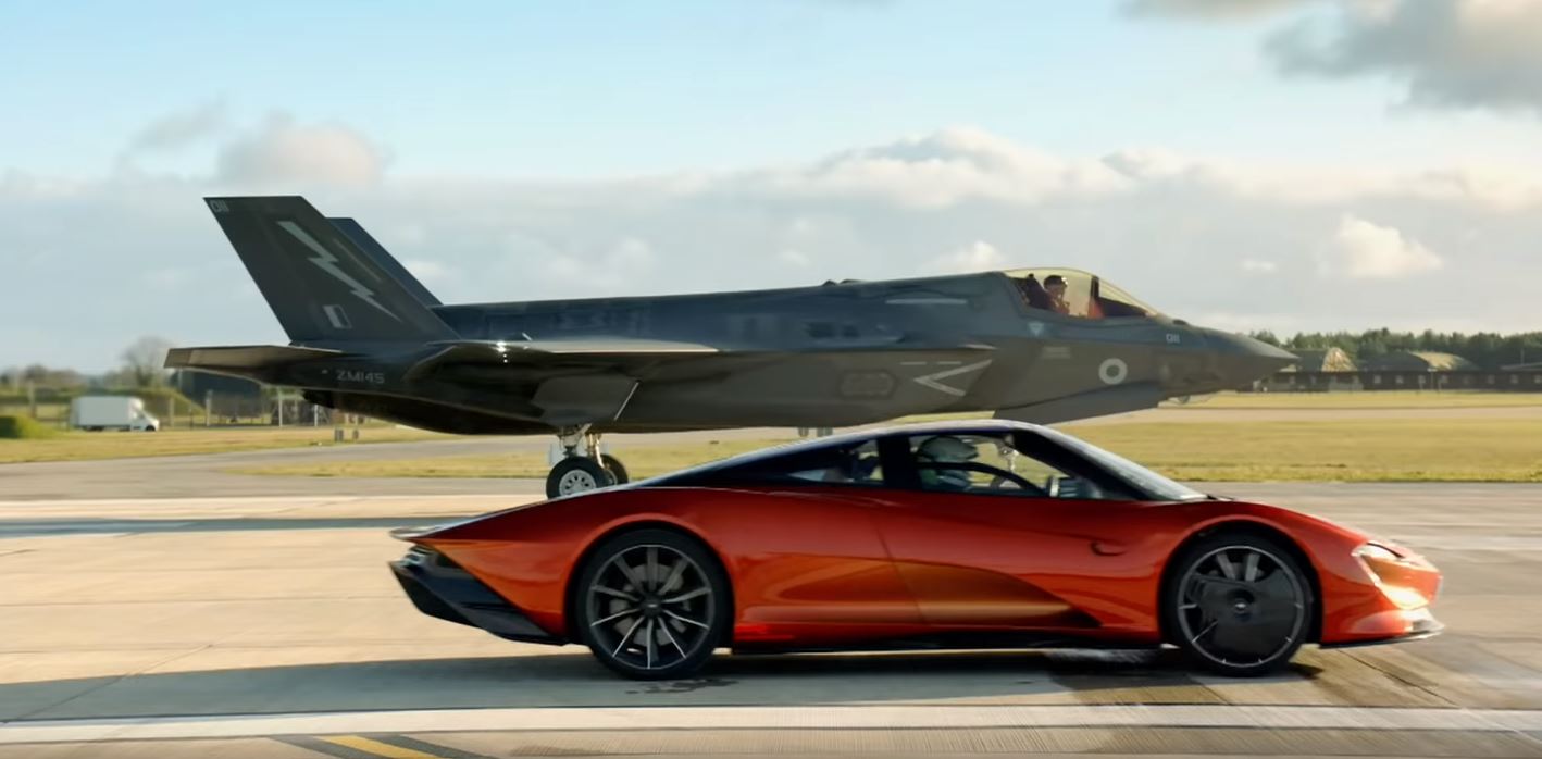 McLaren Speedtail vs F35 Fighter Jet-Top Gear