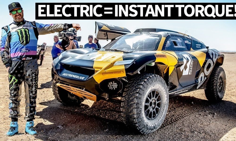 Ken Block drives his first Electric Race Car