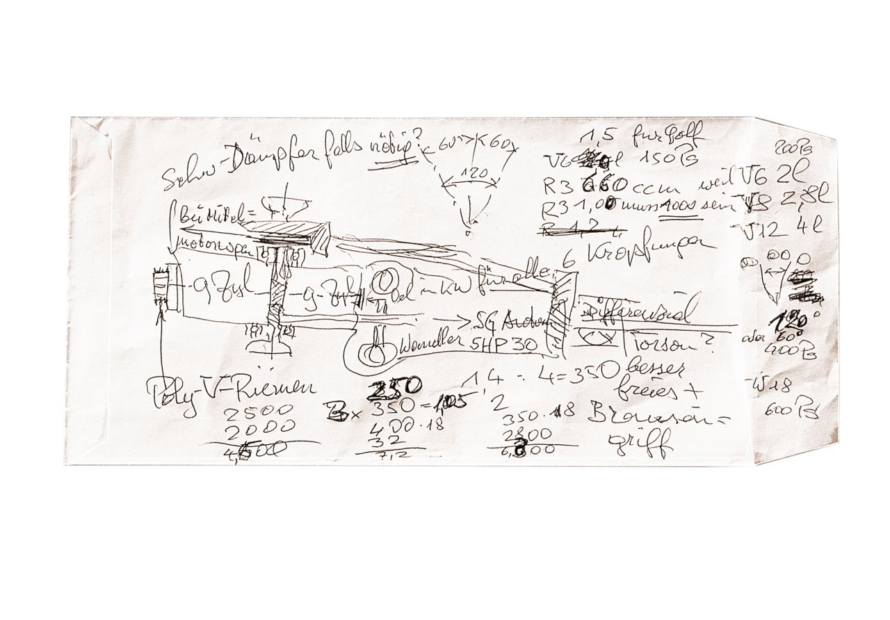 Bugatti-18-cylinder-engine-sketch-Ferdinand-Piech