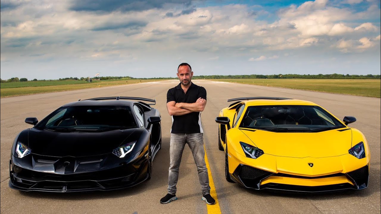 Lamborghini Aventador SVJ vs Aventador SV drag race