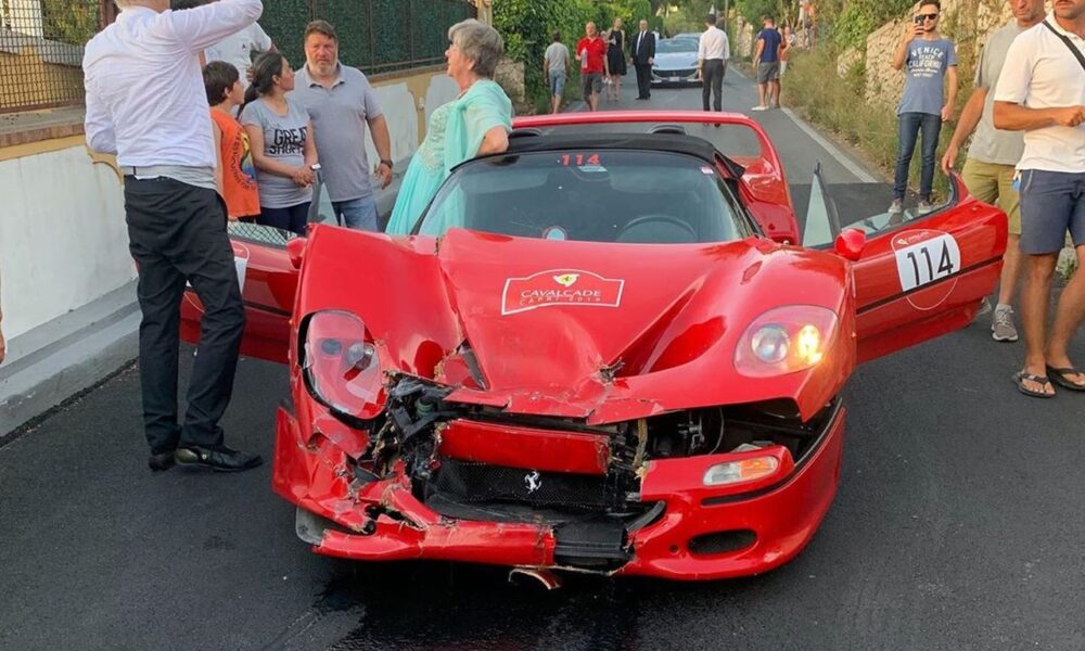VIDEO: $2.4 Million Ferrari F50 rear ends a 488 Pista Piloti