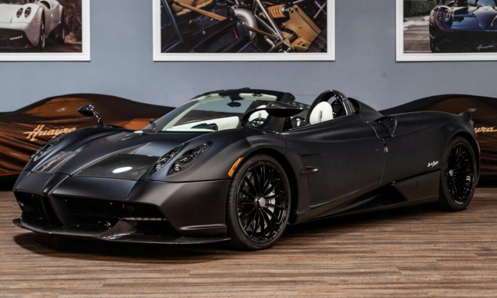Matte Black Pagani Huayra Roadster is up for sale in the US