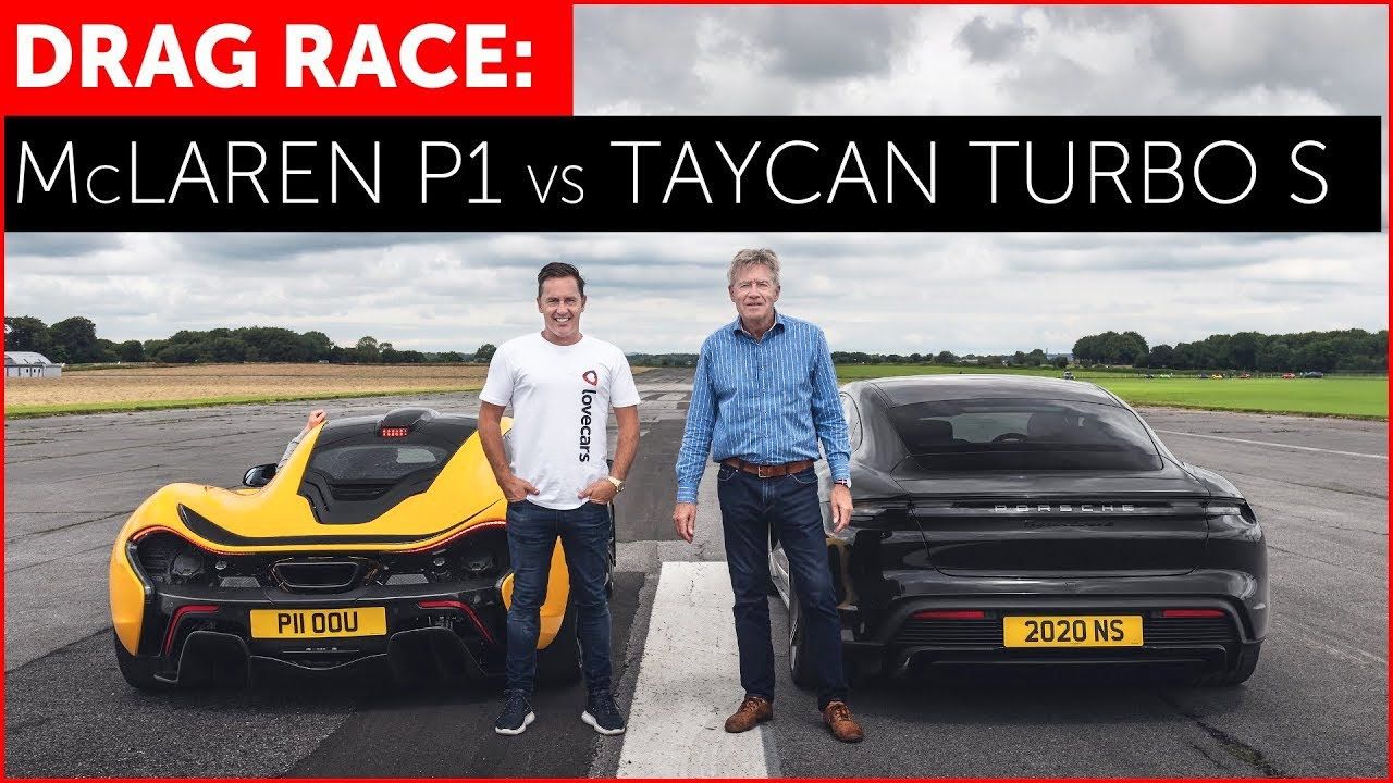 McLaren P1 vs Porsche Taycan Turbo S electric car