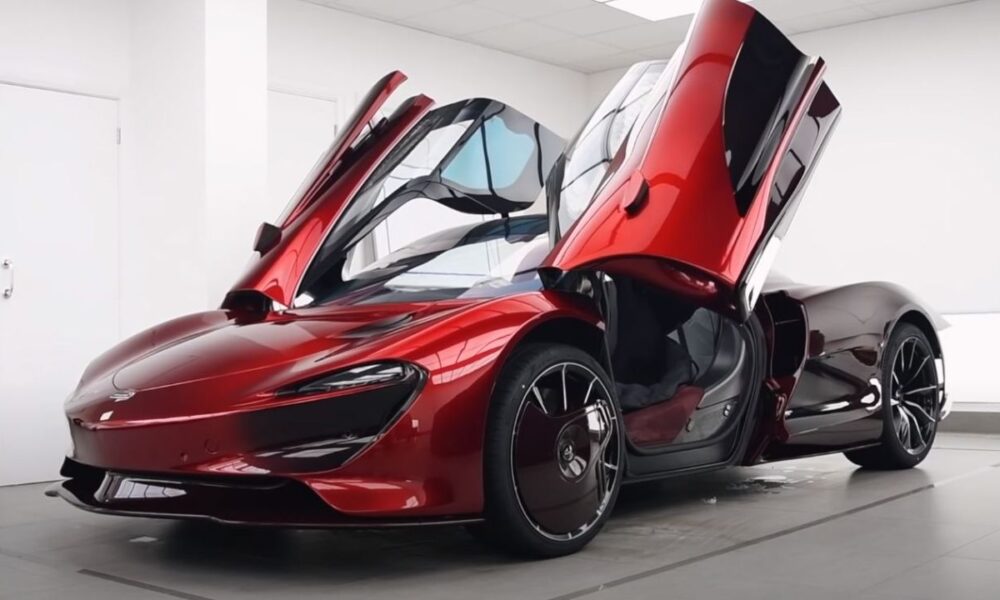 Burgundy McLaren Speedtail gets a full paint correction and PPF