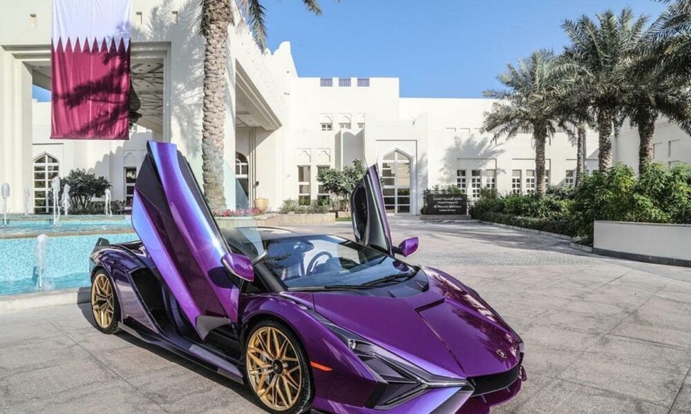Violet Lamborghini Sian from the Qatari Royal Collection