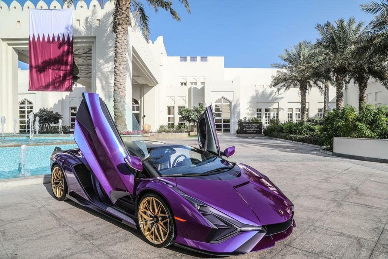 Violet Lamborghini Sian-Qatar Royal-1