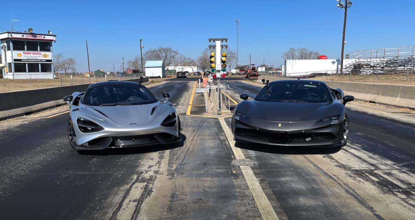 Ferari SF90 Stradale-vs-McLaren 765LT-drag race