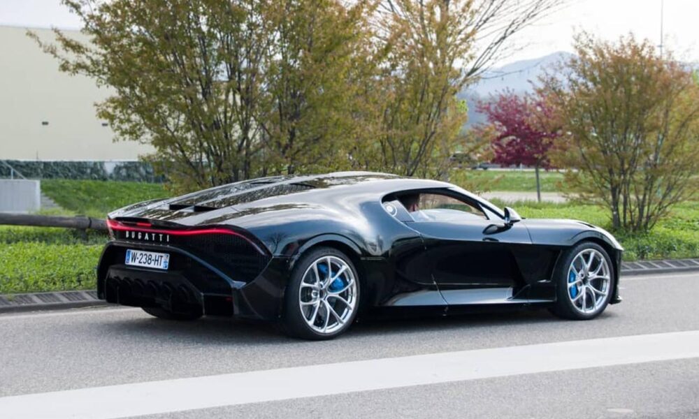 Bugatti La Voiture Noire out and about in Molsheim