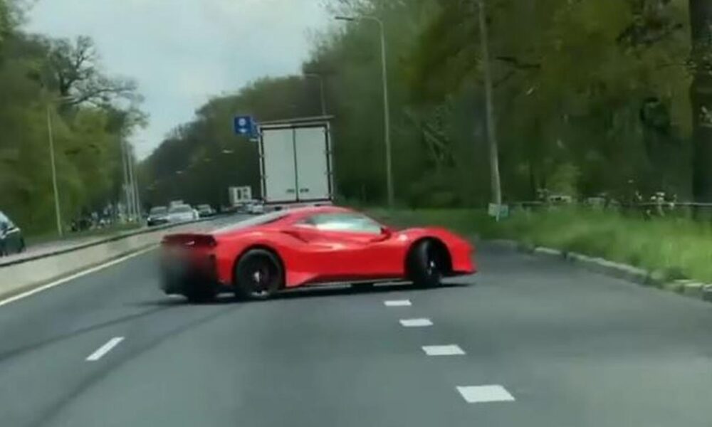 Ferrari 488 Pista crash caught on camera in the Netherlands