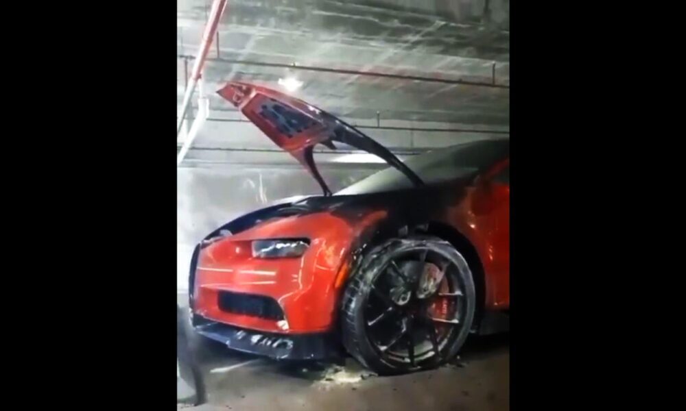 Bugatti Chiron burns down in Miami; Set on Fire on purpose?