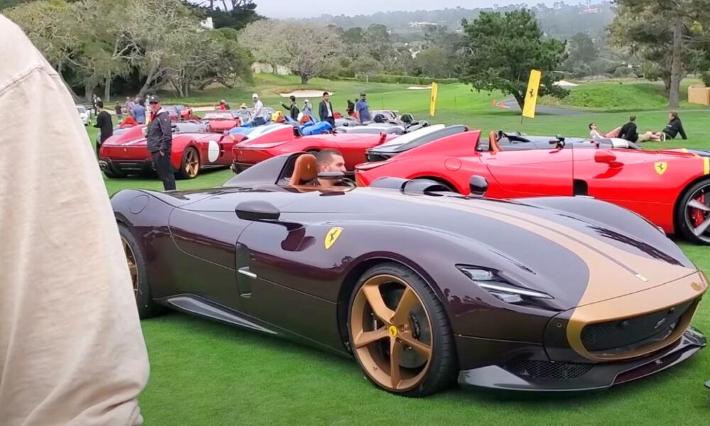 Random dude vandalizes Ferrari Monzas at Pebble Beach
