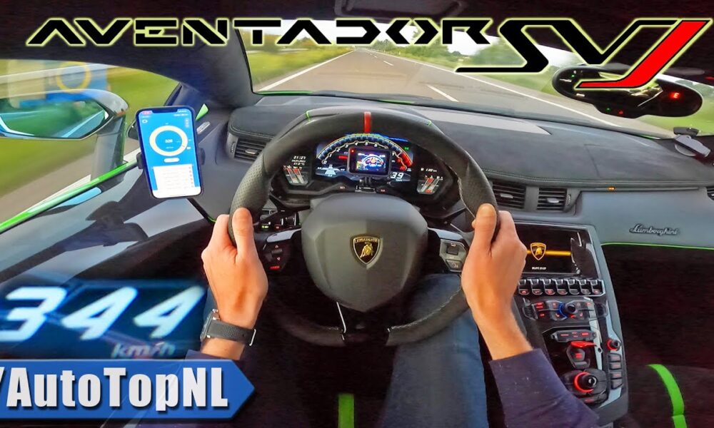 214 MPH Autobahn run in a Lamborghini Aventador SVJ