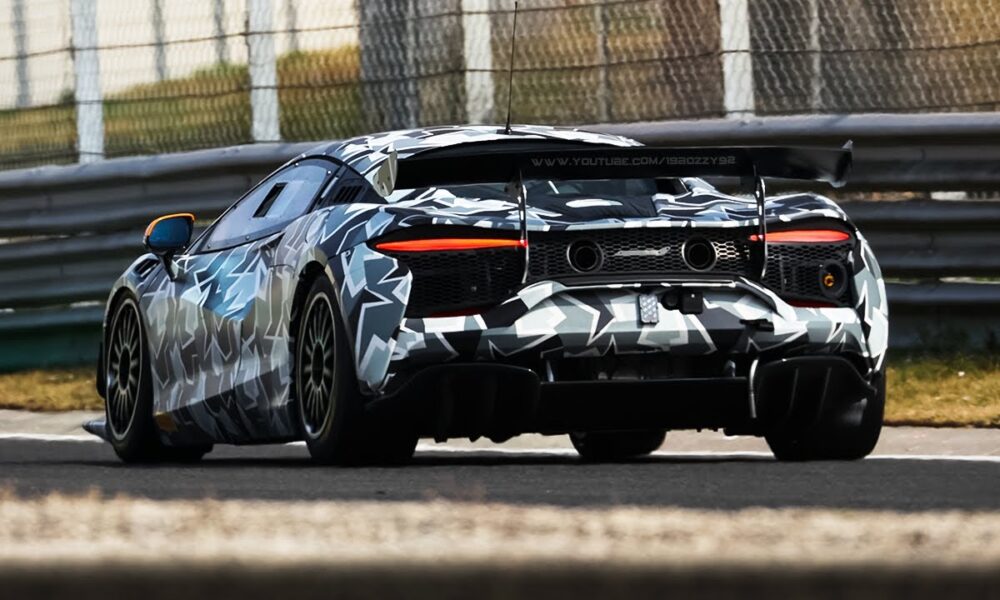McLaren Artura GT4 Race car spied testing at Monza